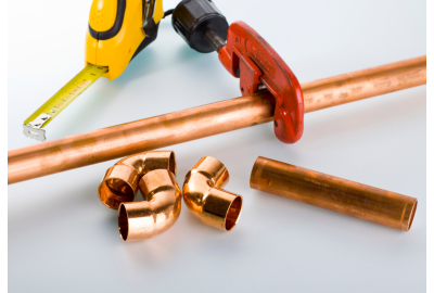 Copper press fittings being measured