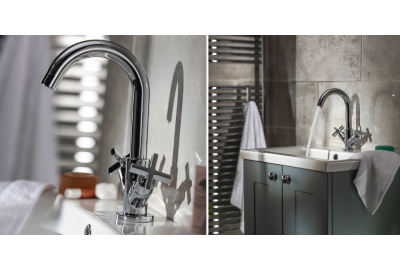 2 bathroom taps one for a bath and one for a basin