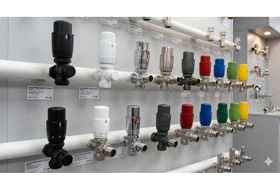 A Range of  different coloured Thermostatic Radiator Valves 