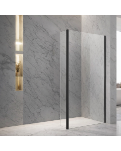 Aqua i 8 Wetroom 270 Degree Flipper Panel 300mm x 2000mm High Matt Black