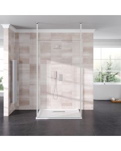 Aqua i Innovation 8mm Walk-in Wetroom Panel with Double Floor to Ceiling Posts