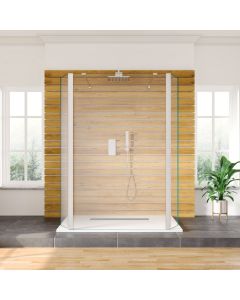Aqua i Innovation 8mm Walk-in Wetroom with Double Support Arm & Flipper Panels