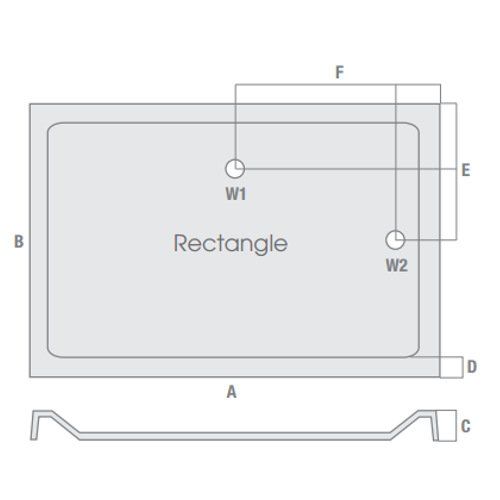 MX Elements AntiSlip Rectangular Shower Tray 1200mm x 700mm