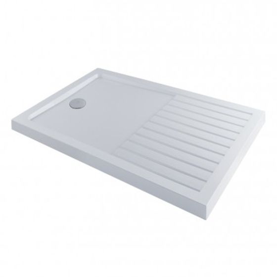MX Elements AntiSlip WalkIn Shower Tray with Drying Area 1600mm x 800mm