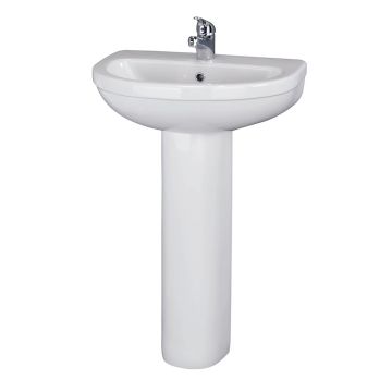 Aqua i Orion 550mm 1 Tap Hole Basin & Pedestal