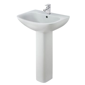 Aqua i Elara 545mm 1 Tap Hole Basin & Pedestal