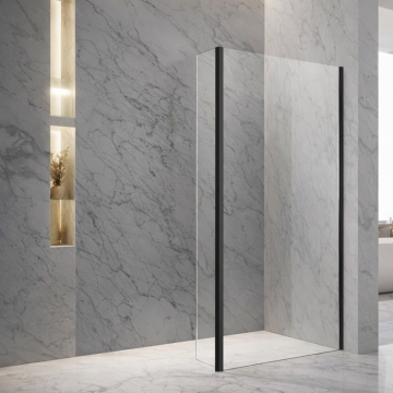 Aqua i 8 Wetroom 270 Degree Flipper Panel 300mm x 2000mm High Matt Black