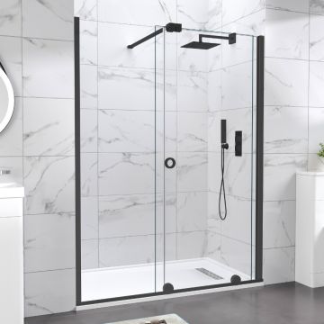 Aqua i Glide 8mm Recessed Wall Profile Kit Black - 2000mm High