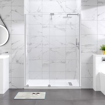 Aqua i Glide 8mm Recessed Wall Profile Kit Chrome - 2000mm High