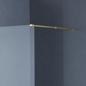 Aqua i 8mm Wetroom Support Bar / Arm - Brushed Brass 1000mm