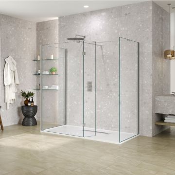 Aqua i Innovation 10mm 3-Sided Walk-in Wetroom with Flipper Panel
