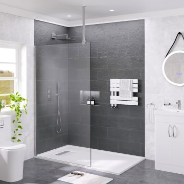 Aqua i Innovation 8mm Wetroom Screen with Ceiling Support Arm