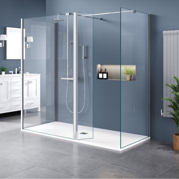 Aqua i Innovation 8mm 3-Sided Walk-in Wetroom with Flipper Panel