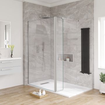 Aqua i Innovation 8mm Wetroom Screen with Fixed Deflector Panel