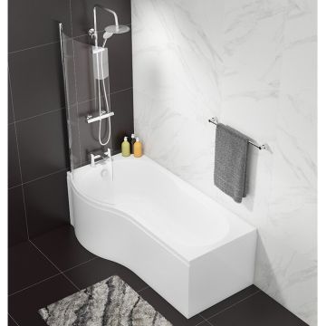Aqua I 6mm P Shaped Bath Screen 1400mm x 800mm