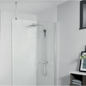 Aqua i 8-10mm Wetroom Ceiling Support Arm 600mm - Silver