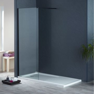 Aqua i 10 Black Wetroom Screen Panel 600mm x 2000mm High