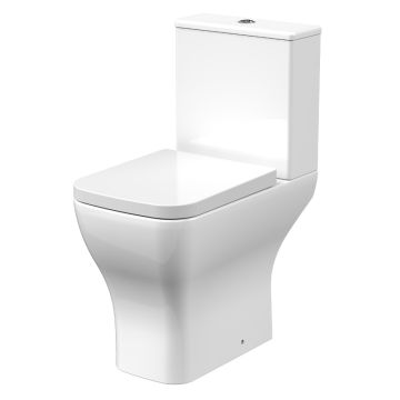 Aqua i Elara Square Rimless Comfort Height Close Coupled Toilet With Soft Close Seat