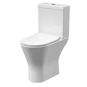Aqua i Hydra Round Rimless Comfort Height Close Coupled Toilet & SC Seat