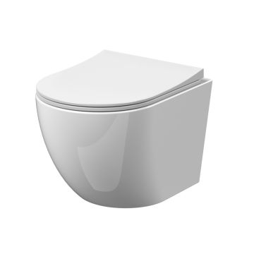 Aqua i Hydra Round Rimless Wall Hung Toilet & Soft Close Seat