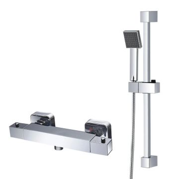 Noveua Mayfair Thermostatic Bar Shower Valve with Sliding Rail Kit