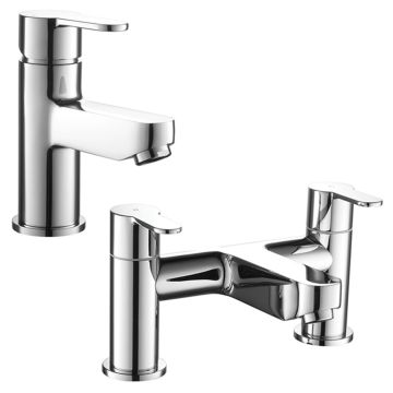 Noveua Acton Mono Basin Mixer with Click Clack Waste & Bath Filler Tap Set