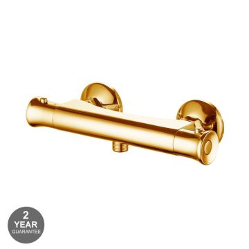Noveua Islington Round Thermostatic Bar Shower Valve - Brushed Brass