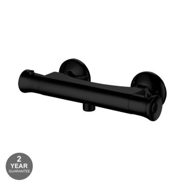 Noveua Islington Round Thermostatic Bar Shower Valve - Matt Black