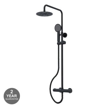 Noveua Islington Round Thermostatic Shower Set - Matt Black