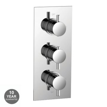 Noveua Islington Round Triple Concealed Shower Valve - Chrome