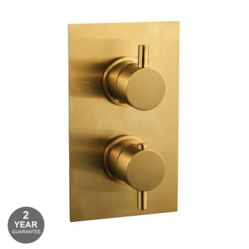 Noveua Islington Round Twin Concealed Shower Valve - Brushed Brass