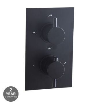 Noveua Islington Round Twin Concealed Shower Valve - Matt Black