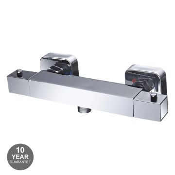 Noveua Mayfair Square Thermostatic Bar Shower Valve - Chrome