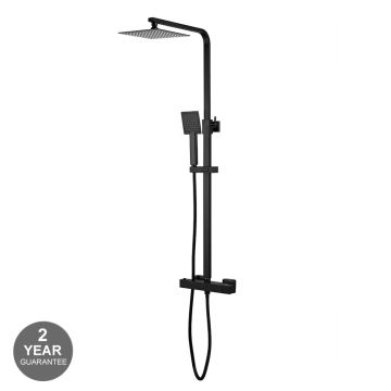 Noveua Mayfair Square Thermostatic Shower Set - Matt Black