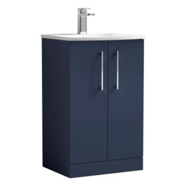 Marcia 500mm Freestanding 2 Door Vanity Unit & Curved Basin - Midnight Blue
