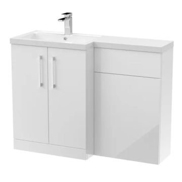 Marcia 1100mm L Shape Combination Unit & Basin Left Hand - White