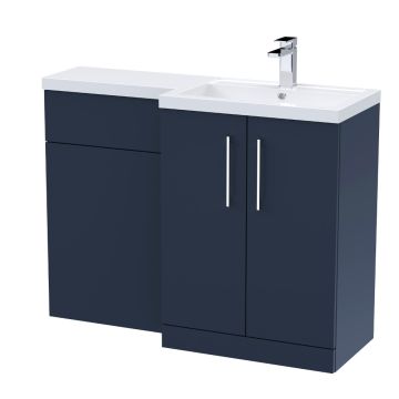 Marcia 1100mm L Shape Combination Unit & Basin Right Hand - Midnight Blue