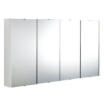 Polar 1200mm 4 Door Mirror Cabinet - Gloss White
