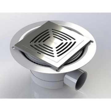 Aqua i Square Slotted Drain Vertical Outlet Brushed - Stainless Steel