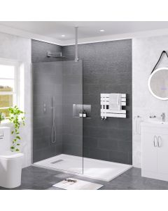 Aqua I innovation 8mm Wetroom Screen with Ceiling Support Arm