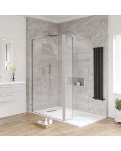 Aqua I Innovation 8mm Wetroom Screen with Fixed Deflector Panel