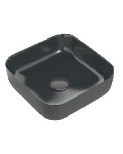 Luxey 400mm Ceramic Square Washbowl & Waste - Matt Black