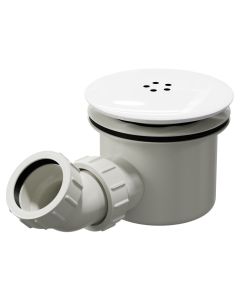 Hi-Flow Shower White Waste 90mm - 40mm Outlet (RAL 9003)