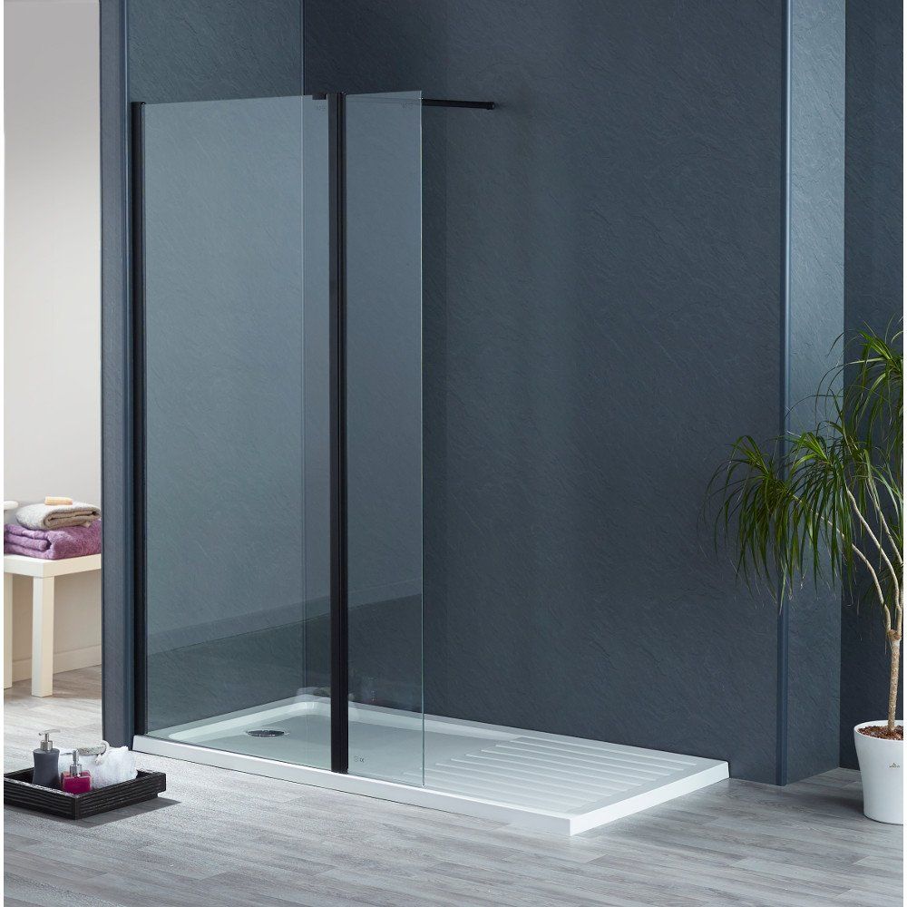 Aqua i 8 Black Wetroom Flipper Panel 300mm x 1900mm High