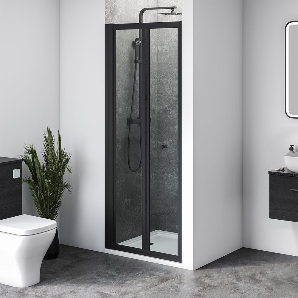 Aqua i 6 Black Bifold Shower Door 800mm x 1900mm High AIBD080B