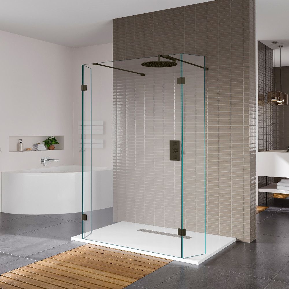Aqua I innovation 10mm Walk-in Wetroom with Double Support Arm ...