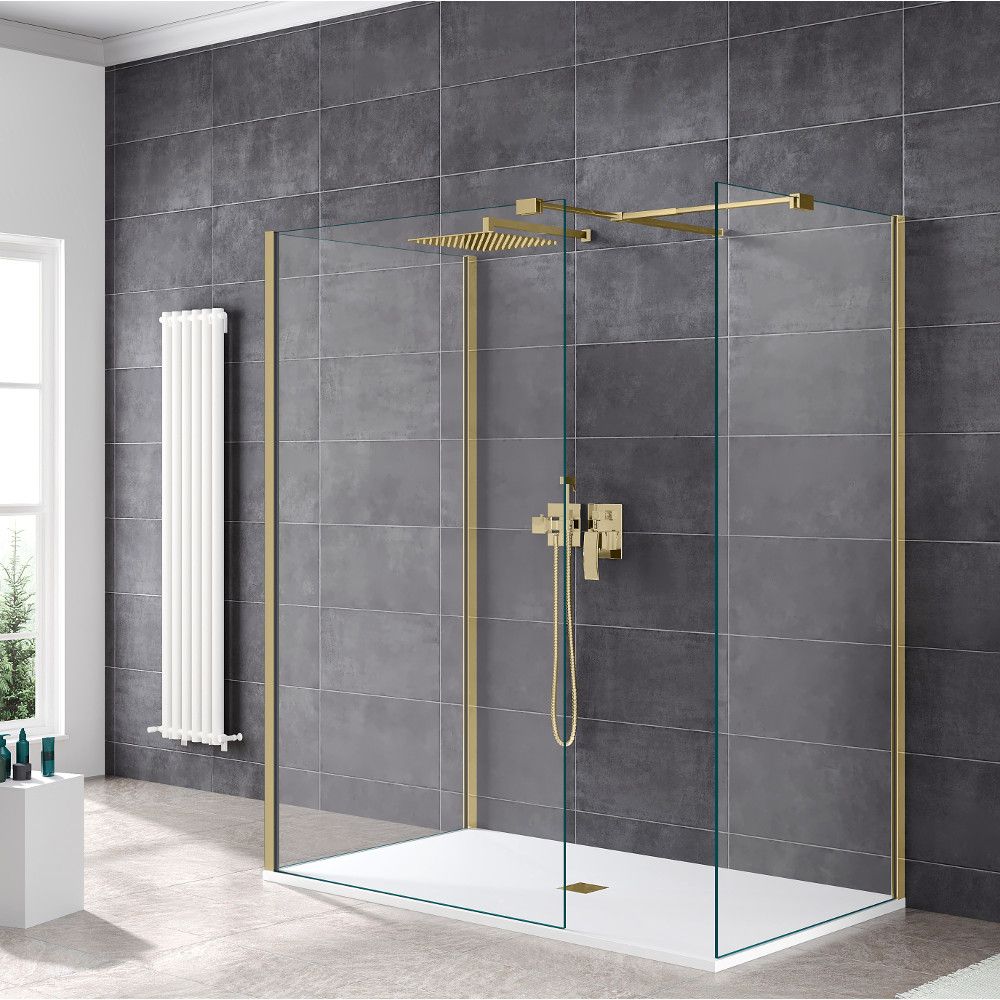 Aqua i Innovation 8mm 3-Sided Walk-in Wetroom - Choice of Size & Finish