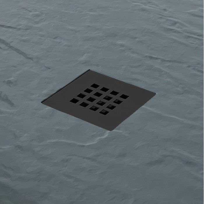 Matt Black Waste and Grill for MX Mineral Slate Effect Shower Tray