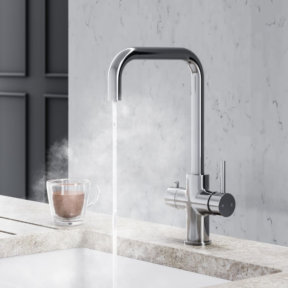 Ellsi 3 in 1 Boiling Hot Water Kitchen Sink Mixer Tap Chrome ELL100CP
