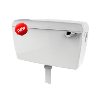 White Low Level Plastic Cistern -  Side Inlet 